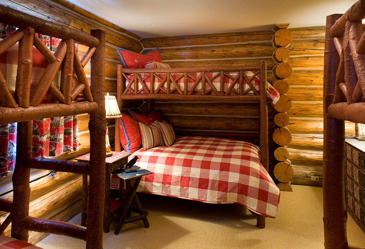 log cabin style bunk beds