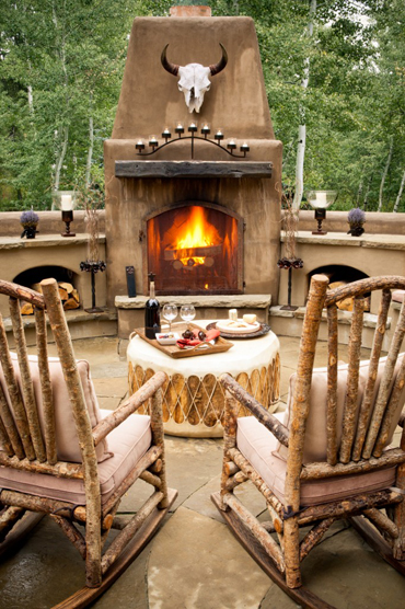 Outdoor Fireplace by The Picket Fence - Rustic Rockers #1190 by La Lune Collection