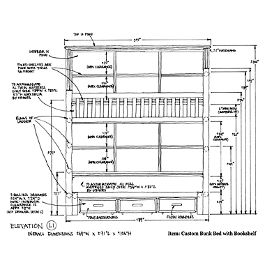 La Lune Collection Custom Bunk Bed Shop Drawing 
