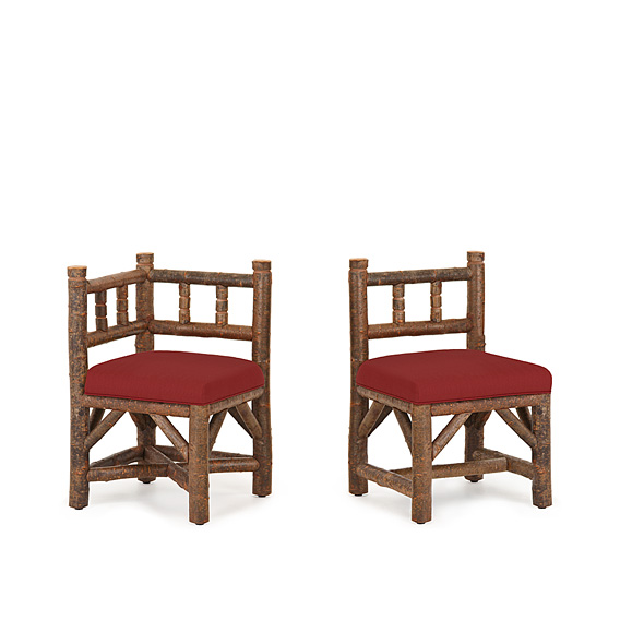 Rustic Corner Chair #1306 & Side Chair #1304 shown in Natural Finish (on Bark)