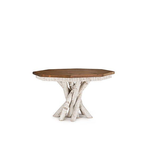 Rustic Dining Table w/Octagonal Pine Top #3104 (Shown in Whitewash Finish & Medium Pine Top)