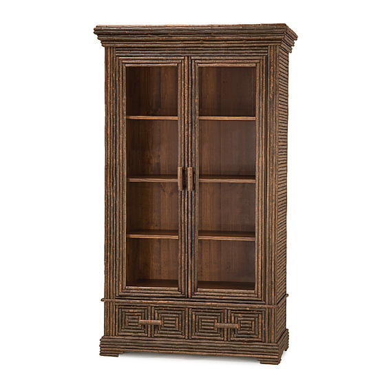 Rustic Armoire with Glass Doors #2022 (Shown in Natural Finish)