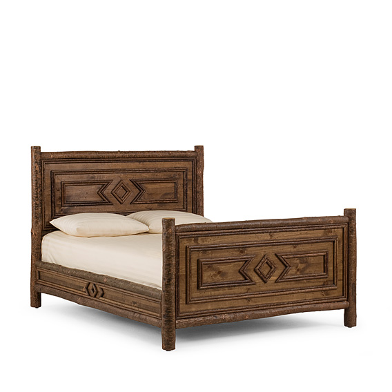 Rustic Bed Queen #4226 shown in Natural Finish (on Bark)