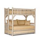 Rustic Bunk Bed with Trundle (Ladder Left) #4259L (Shown in Sandstone Finish) La Lune Collection