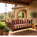 Rustic Hanging Daybed #4635 (Shown in Kahlua Finish) La Lune Collection