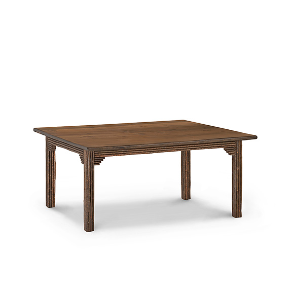 Rustic Dining Table with Rectangular Pine Top #3150 shown in Natural Finish (on Bark) with Medium Pine Top