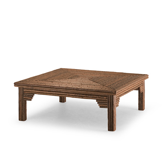 Rustic Coffee Table with Willow Top #3326 shown in Natural Finish (on Bark)
