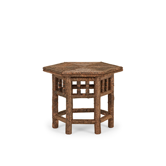 Rustic Side Table with Willow Top #3438 (shown in Natural Finish)