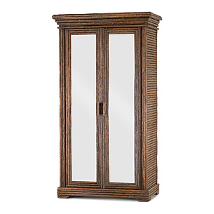 Rustic Armoire with Mirrored Doors